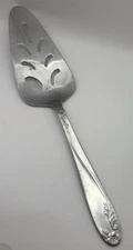 Vintage N.S. Co Stainless Steel Pierced Cake Pie Server Japan Floral