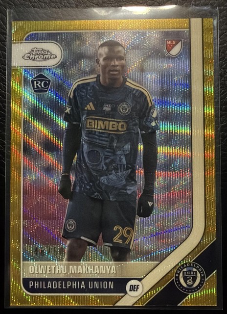 2026 Topps Chrome MLS Olwethu Makhanya Gold Wave Refractor /50 #88 RC Union