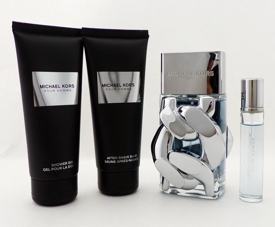 Juego de 4 piezas Michael Kors Pour Homme para hombre 3,4 oz. EDP Spray + Viaje + B/Lote + S/Gel Foto 3 de 4