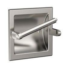 Brushed Nickel Recessed Toilet Paper Holder, Contemporary Hotel Style Pivotin...