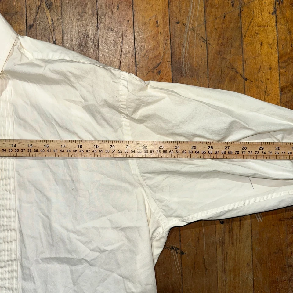 Camisa de vestir Christian Dior para hombre 18,5 blanco roto manga larga cuello abotonado Foto 4 de 4