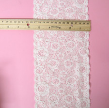 5" White Flat Stretch Lace - 5 yards Flower Pattern