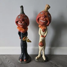 Debra Schoch Halloween Pumpkin Clown Set 19” Protruding Nose Bethany Lowe