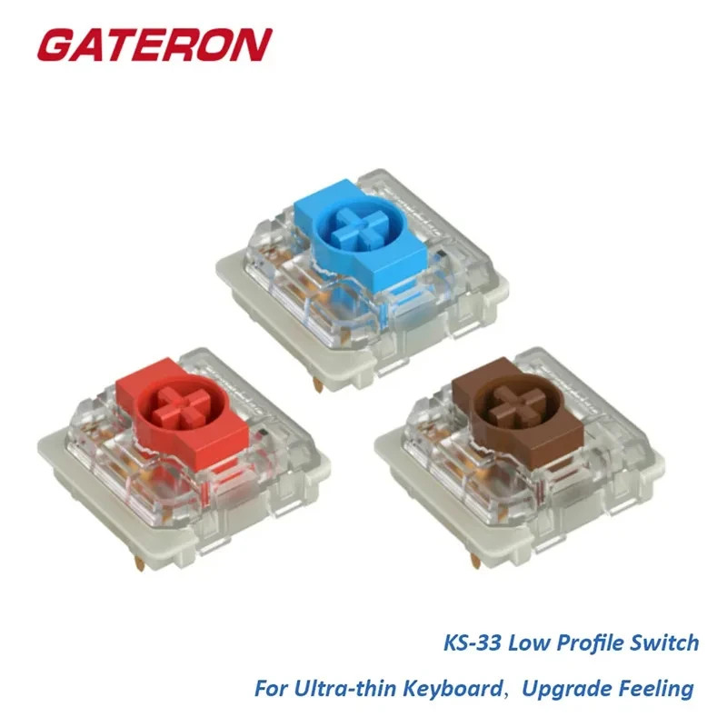Gateron KS-33 Low Profile 2.0 Switch Red Blue Brown 3Pin Slim Keyboard Switch
