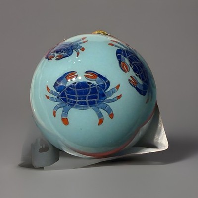 Louisiana Blue Crab Xmas Ornaments Set Of  4