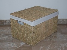 Cestino con coperchio Bauletto in Vimini cucina bagno camera salotto 42X28XH25