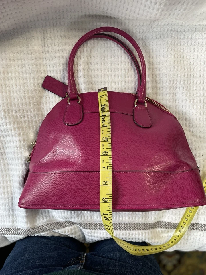 COACH 33909 CORA CUERO ABOVEDADO CARTERA Bandolera Bolso de Hombro Bolso de Mano BERRY Foto 4 de 4