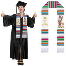 Mexican Graduation Stole 72 Class of 2026 Hispanic Embroidery Sash Sarape