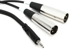 Hosa CYX-403M Stereo Breakout Cable - 3.5mm TRS Male to Dual XLR3 Male, 9.8'