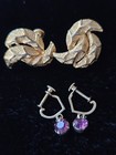Vtg Lot Of 6 Pair Screwback Eearings Rhinestone Signed Coro Star Art 1/20 12k — photo 8