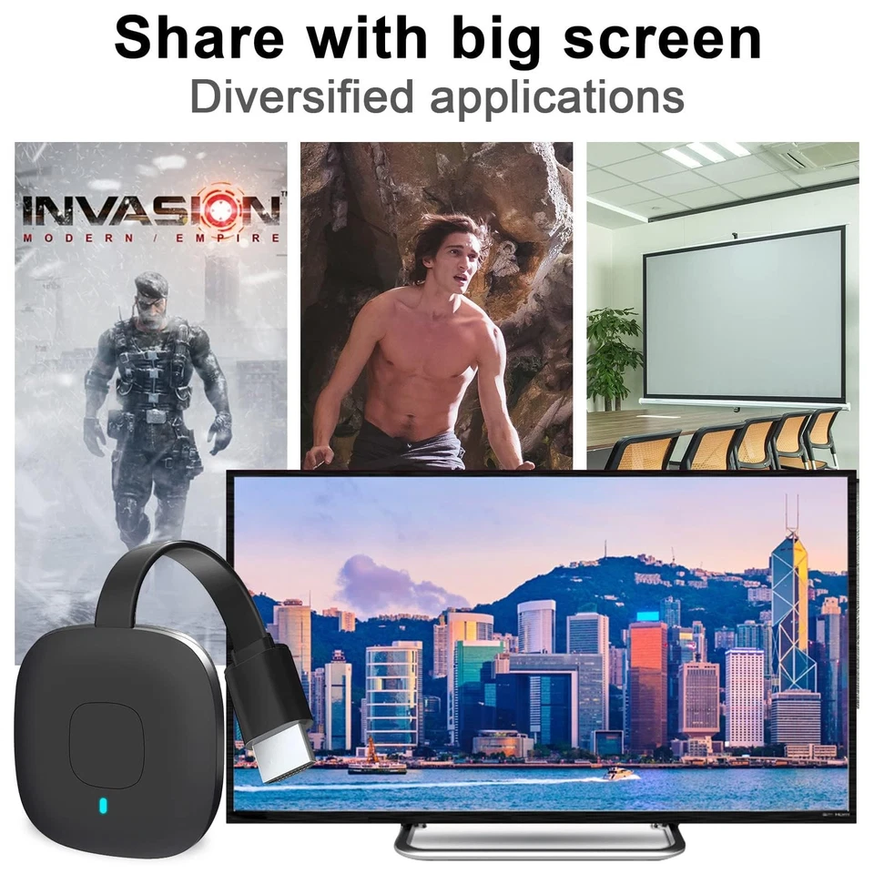 Wireless Display Receiver Adapter 2.4G HD Wi-Fi 4K Display Empfänger Schwarz - Bild 3 von 4