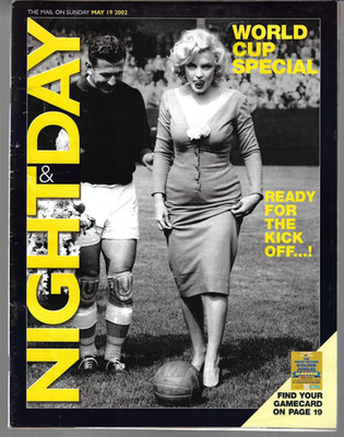 RARE Marilyn Monroe World Cup NIGHT & DAY MAGAZINE May 2002 ONE DAY