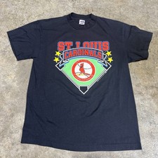 St. Louis Cardinals Vintage 80s Black Graphic Single Stitch T-Shirt Size Large