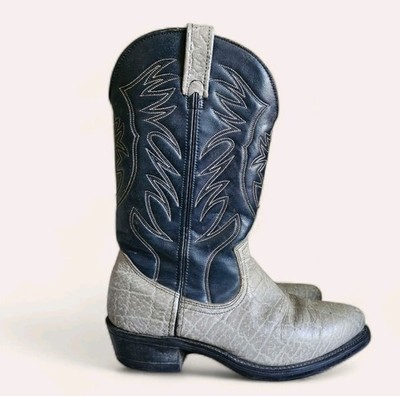 Vintage western cowboy leather gray made in USA boots size 9 D