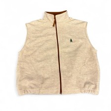 Vintage 90s Sunrise zip up cotton flax vest S...
