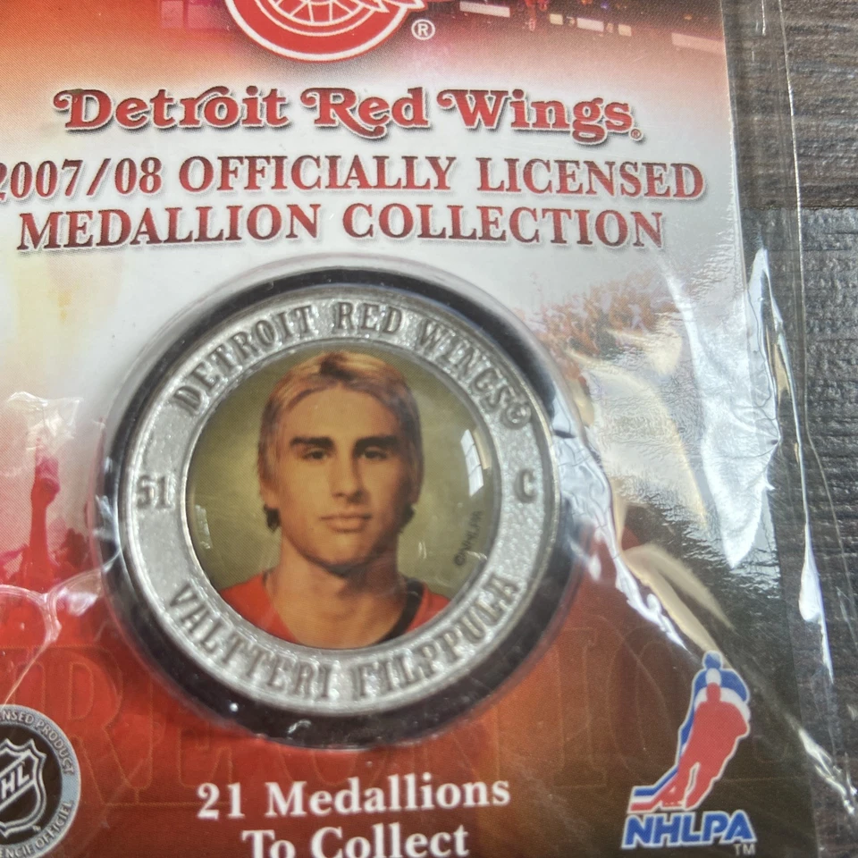 LOTE DE 7 MONEDAS COLECCIÓN MEDALLÓN DETROIT RED WINGS 2007/08 NHL HOCKEY Foto 3 de 4