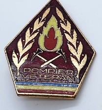 Anstecknadel Pompier Veteran Feuerwehr Auszeichnung Pin Frankreich Sammler rar