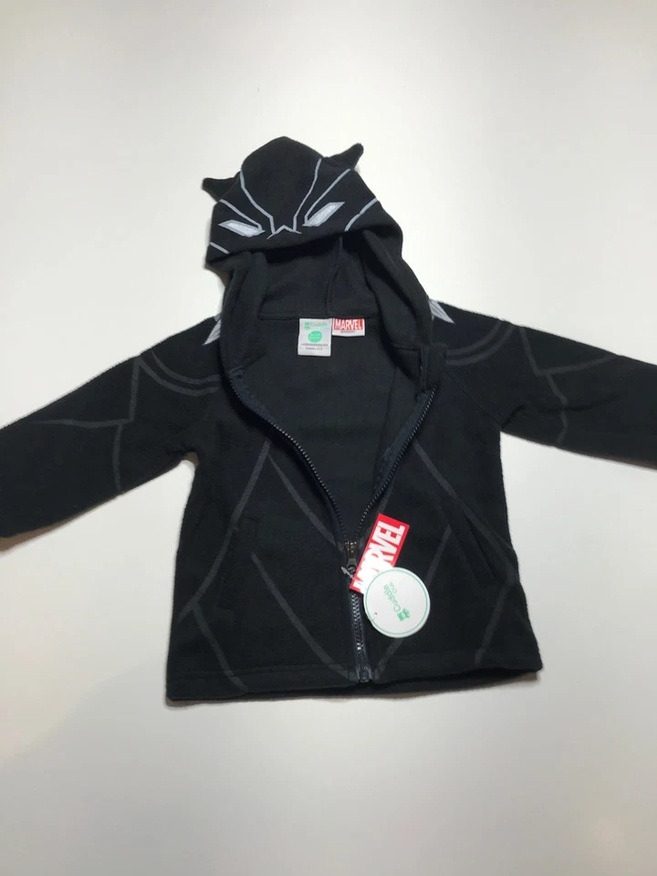 Cuddle Club Marvel Fleece Black Panther Full Zip Jacket Costume Baby 18-24 Mos. - Image 3 of 4