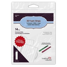 Scrapbook Adhesives 3D Foam Strips Large White 14pcs