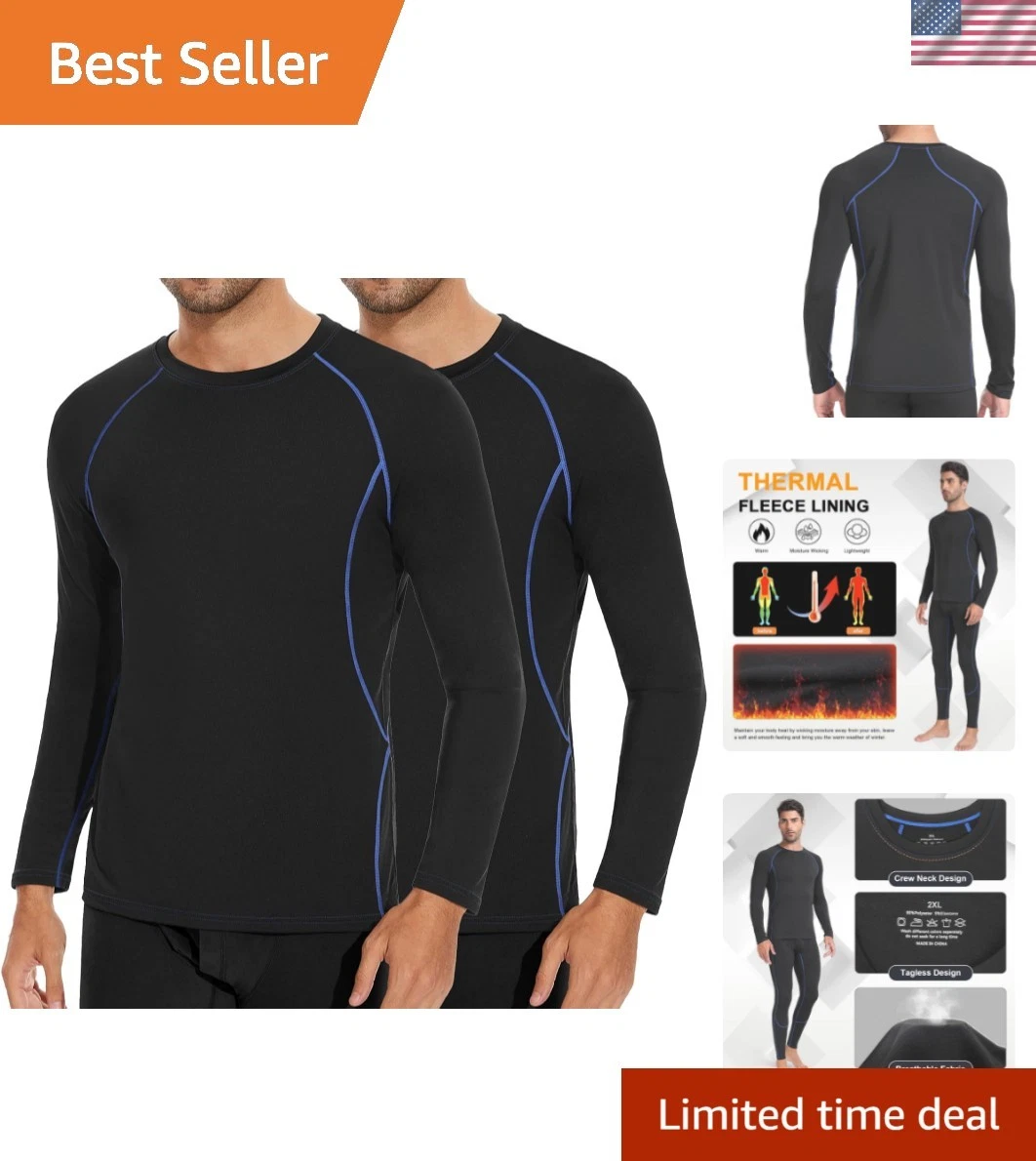 Mens Thermals Long Sleeve Undershirt Warm Fleece Lined Base Layer Thermal Top...
Opens in a new wind