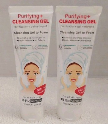 BioMiracle Purifying+ Cleansing Gel to Foam Facial Cleanser Pore Control 2 Pk