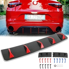 Rear Bumper Lip Diffuser Splitter Spoiler Carbon Fiber For Alfa Romeo Stelvio