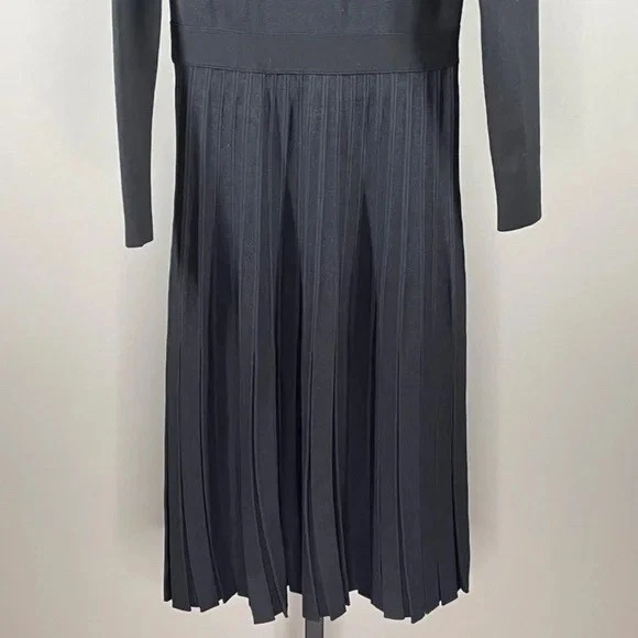 NEW Tory Burch Dress Womens Small black Florence fit flare knit designer classic - Image 3 of 4
