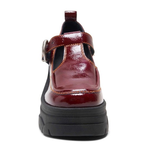 FREE PEOPLE Mayla Mary Jane Platform Heels Women’s Patent Leather 7.5 Raspberry - Picture 2 of 11