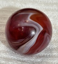 Antique Christensen Agate CAC Red Slag Glass Marble Size 0.73
