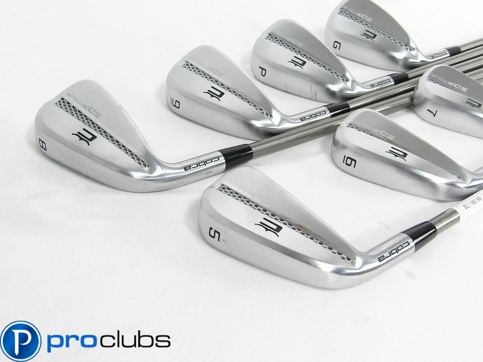Left Handed COBRA 3DP TOUR IRONS 5-PW,GW AEROTECH STEELFIBER i110 STIFF (+1/2") - Image 2 of 4