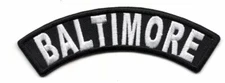 BALTIMORE ROCKER Iron On Patch Biker Vest