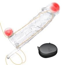 Vibrating Penis Sleeve Cock Sleeve Penis Extender Enlarger Cock Ring Men Sex Toy