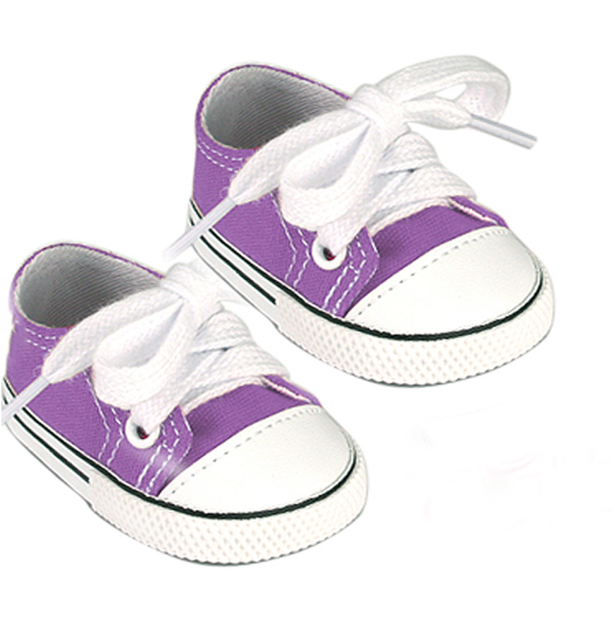 Purple Canvas Sneakers Fits 18-inch Girl & Boy Dolls.