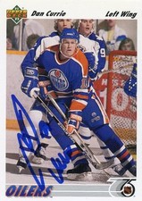 DAN CURRIE OILERS AUTOGRAPH AUTO 91-92 UPPER DECK #347 *30595