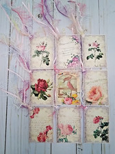 9 Vintage Style Garden Handmade Gift Tags Scrapbooks Junk Journals Crafts