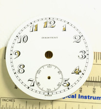 Antique Insistent 60 sec Pocket Watch White Porcelain Face dial for Parts 