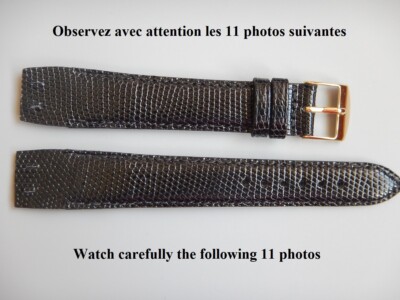 Bracelets De Montre Vintage En Cuir De Lézard Véritable - Anses Soudées 6 Mm (marron Ou Noir)