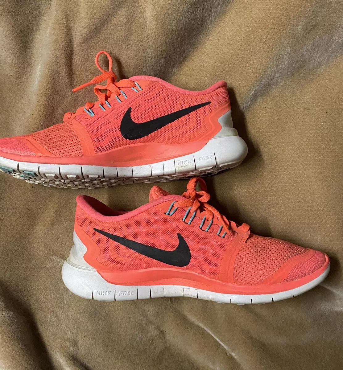 Nike Free 5.0 Volt Neon Orange/black Running Shoes Lace Up Women's  Size 6