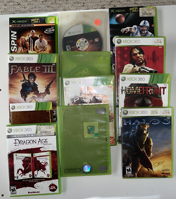 Lot Of 10 Microsoft Xbox & Xbox 360 Game Cases,  Empty Game Cases, Some Games