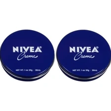 2 Pcs Nivea 1 oz. Tin Moisturizing Creme Cream for Hands, Body, Face