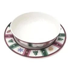 Pfaltzgraff Snow Bear Round Serving Platter/Chop Plate & round Vegetable Bowl 