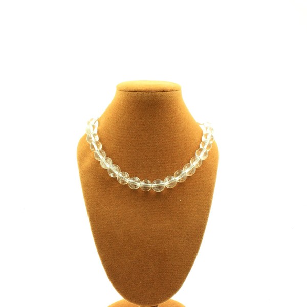 Halskette Perlen Quarz 8 Mm Kette Aus Edelstahl-image