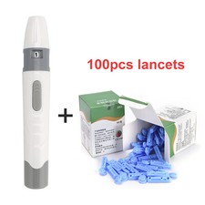 Adjustable Lancing Device Lancet Pen & 100 x 28G Lancets for Glucose Blood Tests