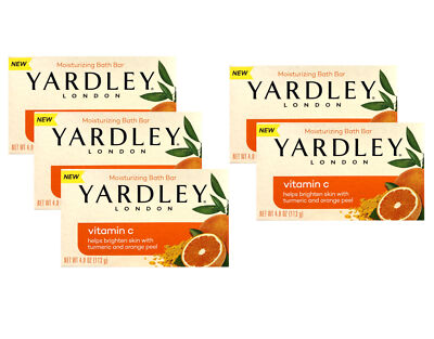 Yardley London Vitamin C Turmeric & Orange Peel Moisturizing Bath Bar Pack of 5