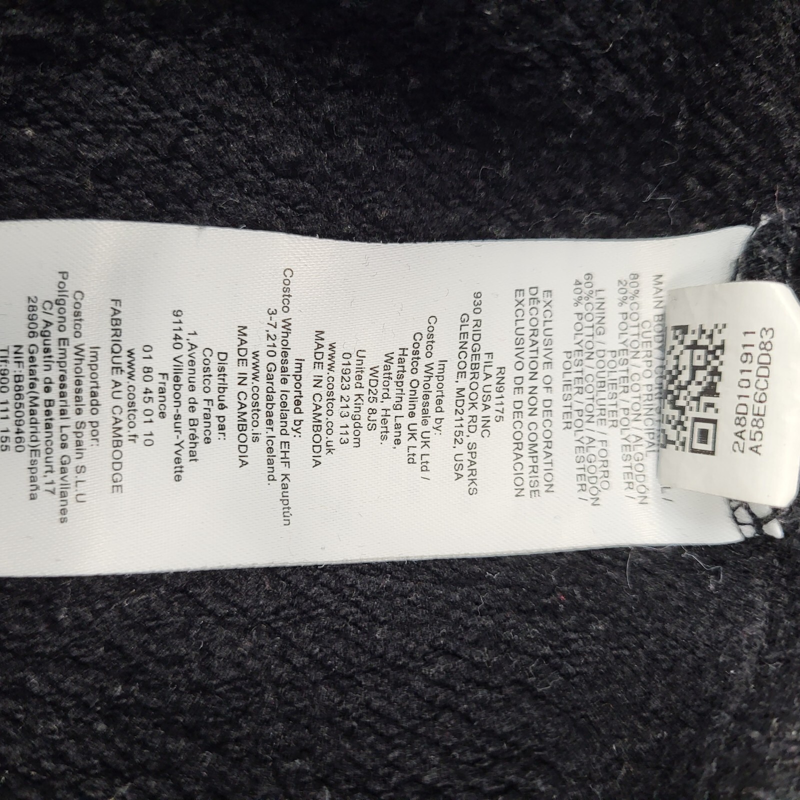 Felpa sportiva con coulisse Fila nera UK donna taglia M EE482