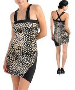 white and gold club dress