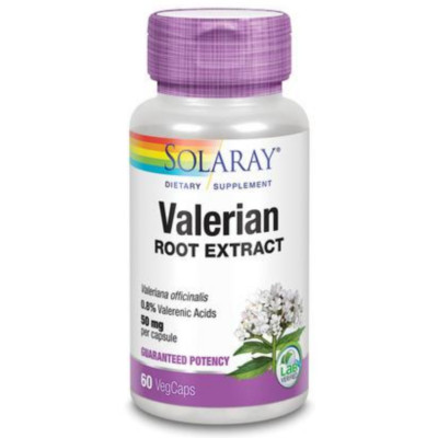 Solaray Guaranteed Potency Valerian Root Extract, Veg Cap (Btl-Plastic) 50mg |