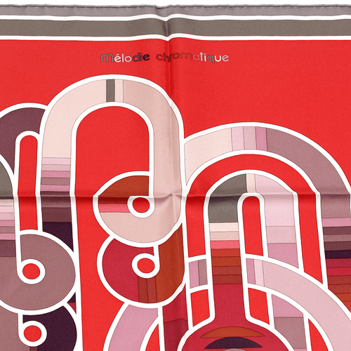 Hermes Scarf MELODIE CHROMATIQUE 90cm Silk Foulard Carre VIRGINIE JAMIN - Picture 3 of 8