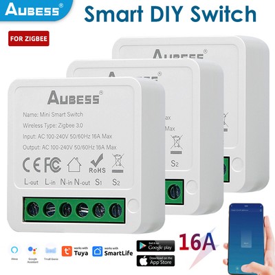 Tuya Wifi Zigbee Switch 1/2/3/4Gang Smart Home Mini Timing Light Switch Module R