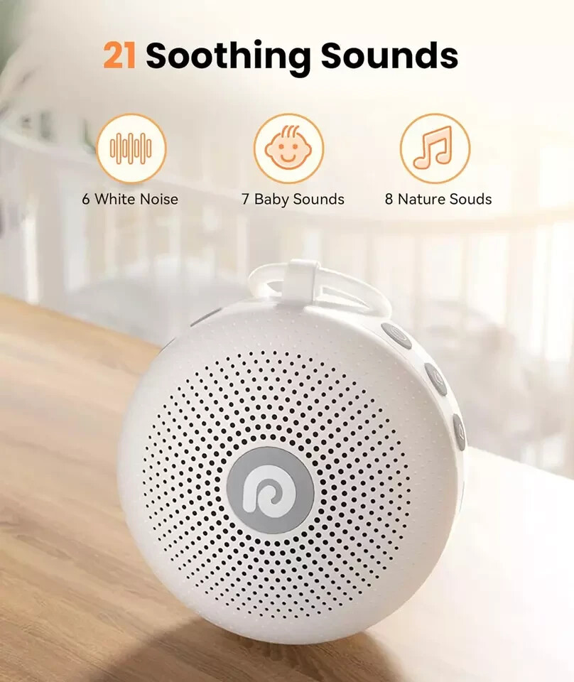 Dreamegg White Noise Machine - Portable Sound Machine for Baby Adult, Features P-image
